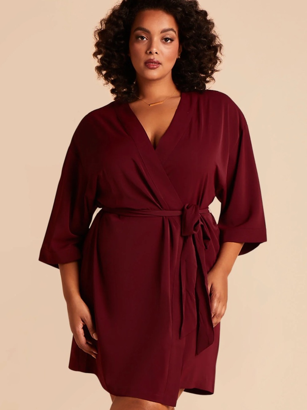 Birdy Grey Plus Size Burgundy Wrap Karen Robe - Women's Intimates